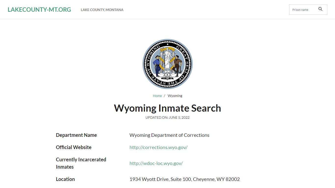 Rock Springs City Jail Inmate Search and Prison Information